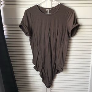 Free People Short Roll Sleeve Body Suit
